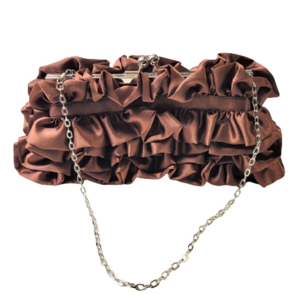Brown Purse, Satin Evening Purse,Clutch Purse- NEW - Picture 1 of 8